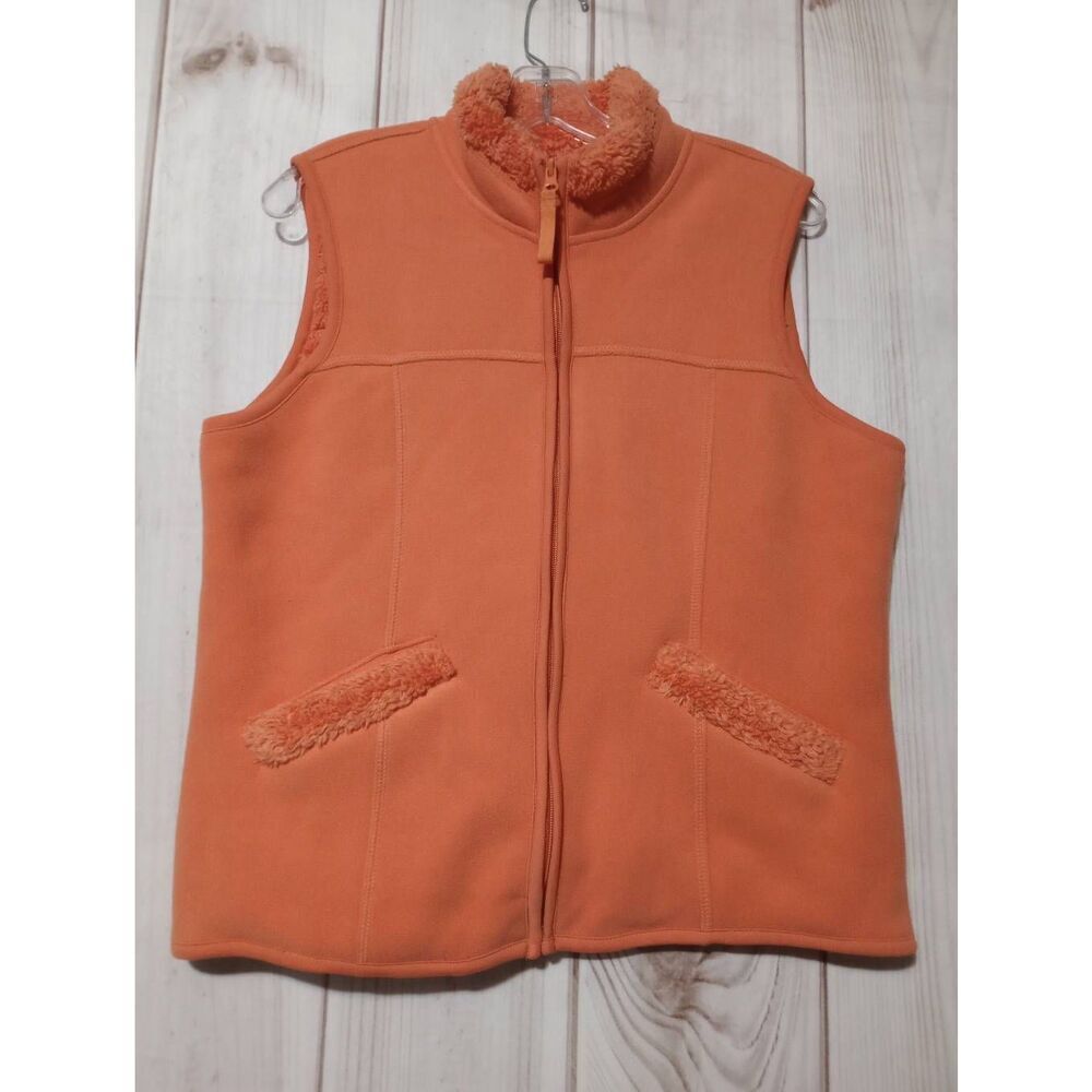 Coldwater Creek Vest Ladies Medium Orange Plush